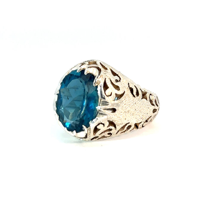 Topaz Sterling Silver Men Ring