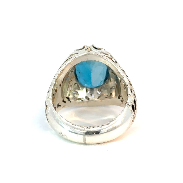 Topaz Sterling Silver Men Ring