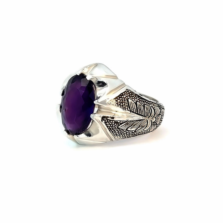Persian Elegance Amethyst Sterling Silver Women Ring | US Size 11