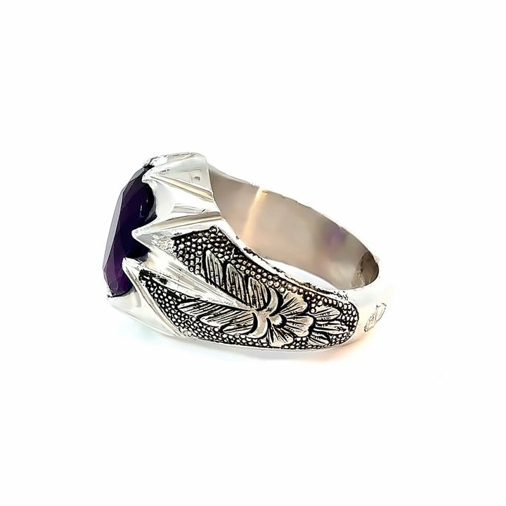 Persian Elegance Amethyst Sterling Silver Women Ring | US Size 11