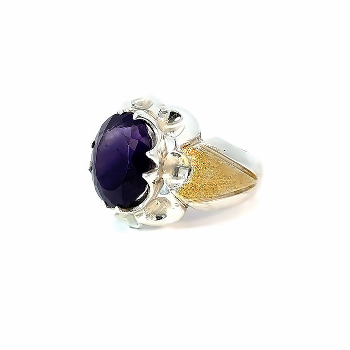 Majestic Amethyst Sterling Silver Women Ring | US Size 11.5