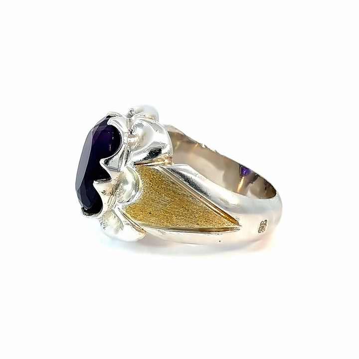 Majestic Amethyst Sterling Silver Women Ring | US Size 11.5