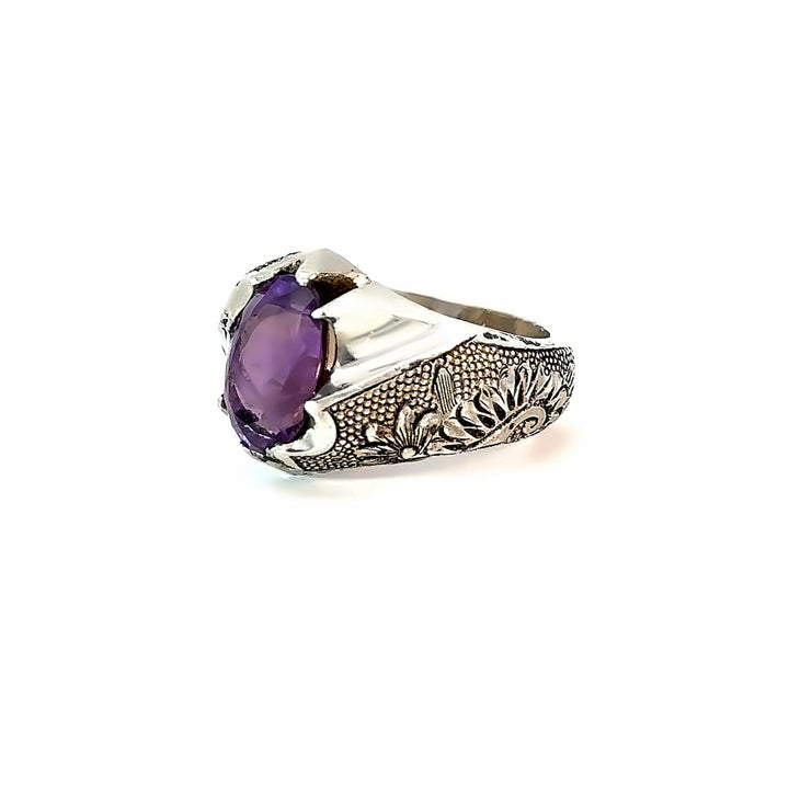 Artisan Symphony Amethyst Sterling Silver Women Ring | US Size 10.5