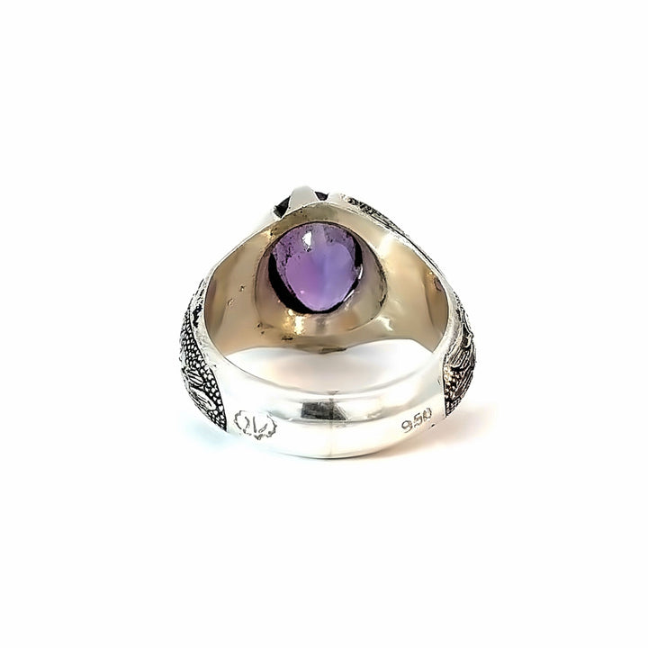 Artisan Symphony Amethyst Sterling Silver Women Ring | US Size 10.5