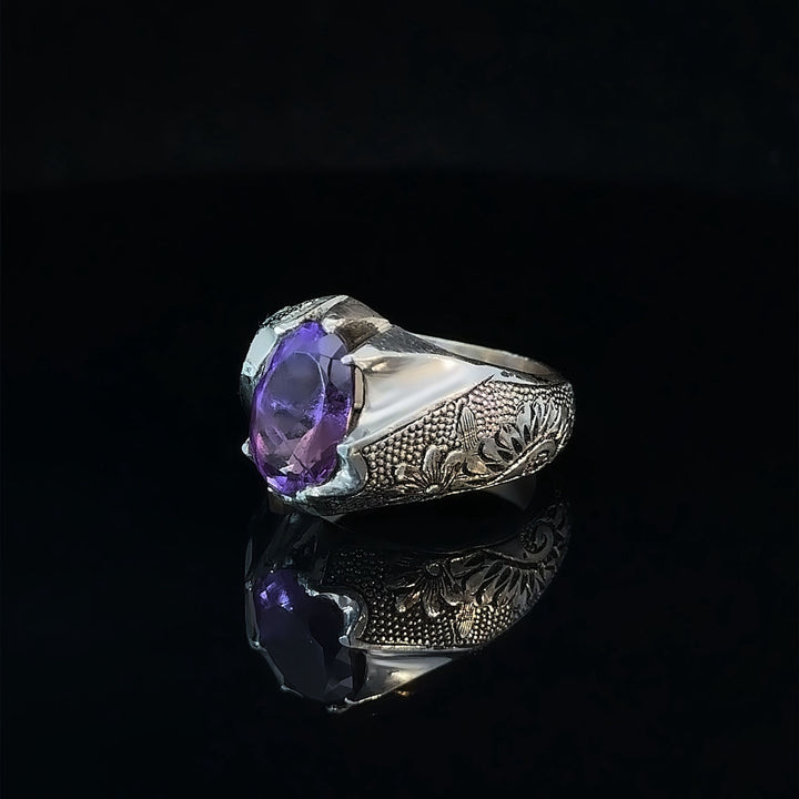 Artisan Symphony Amethyst Sterling Silver Women Ring | US Size 10.5