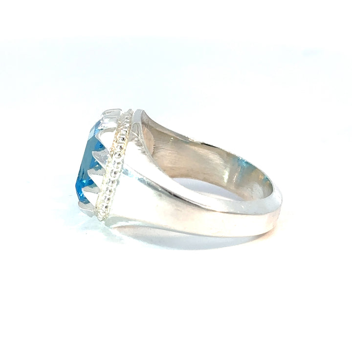 Topaz Royale Luminescence Sterling Silver Men Ring | US Size 10