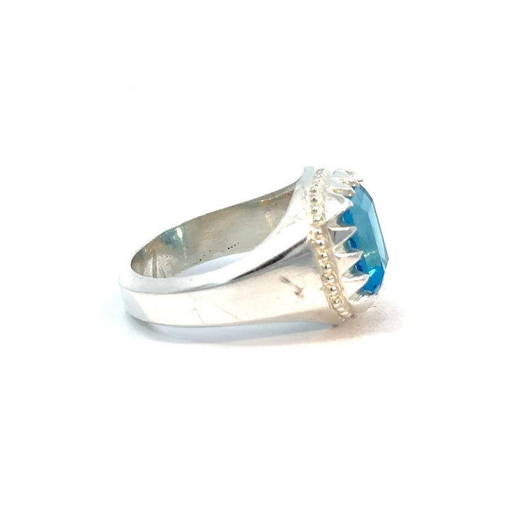 Topaz Royale Luminescence Sterling Silver Men Ring | US Size 10