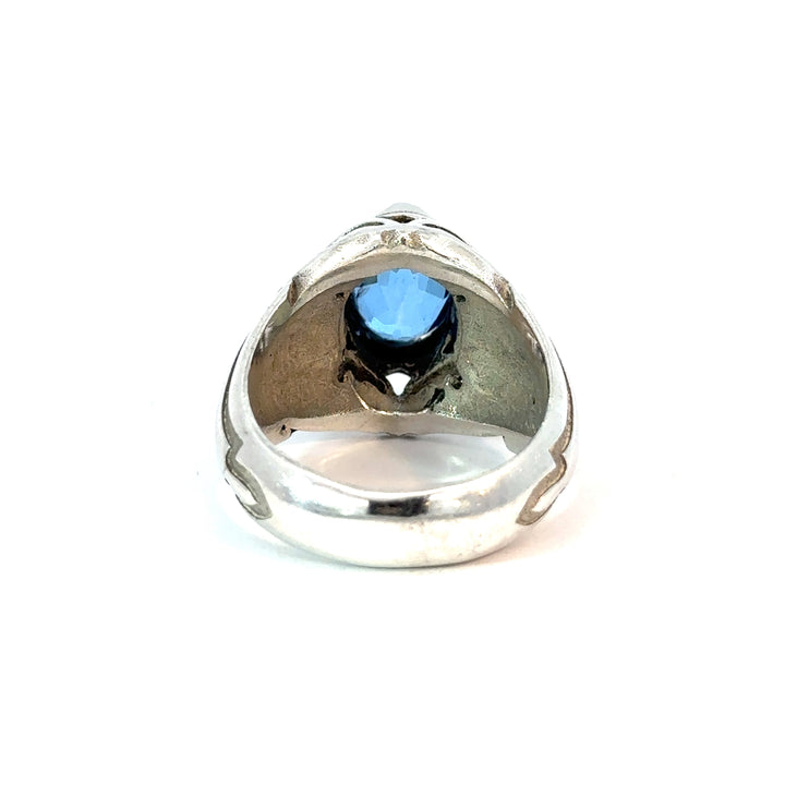 Antique Topaz Elegance Sterling Silver Men Ring | US Size 9.5