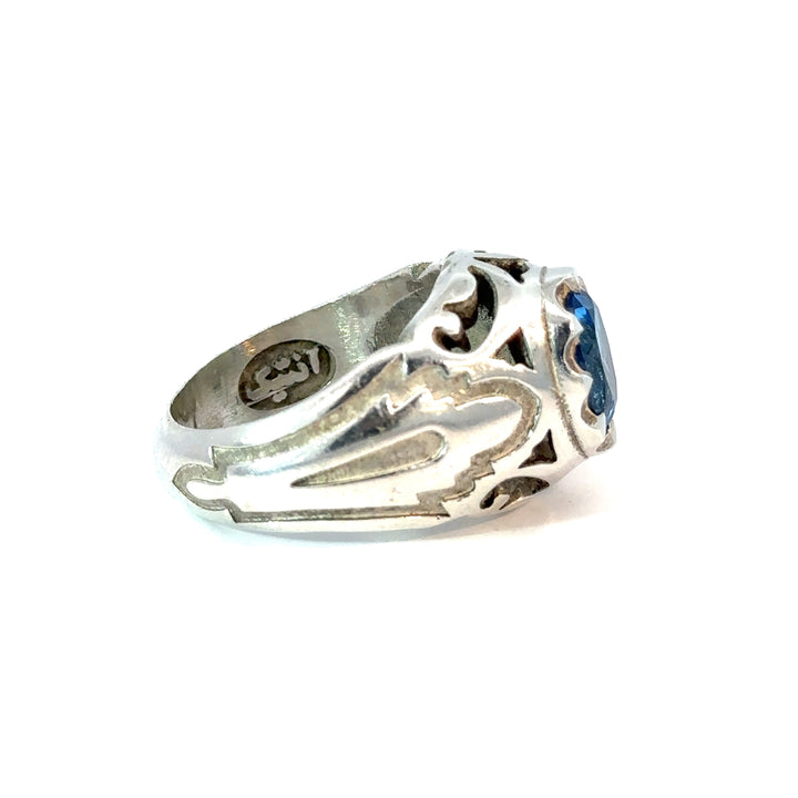 Antique Topaz Elegance Sterling Silver Men Ring | US Size 9.5