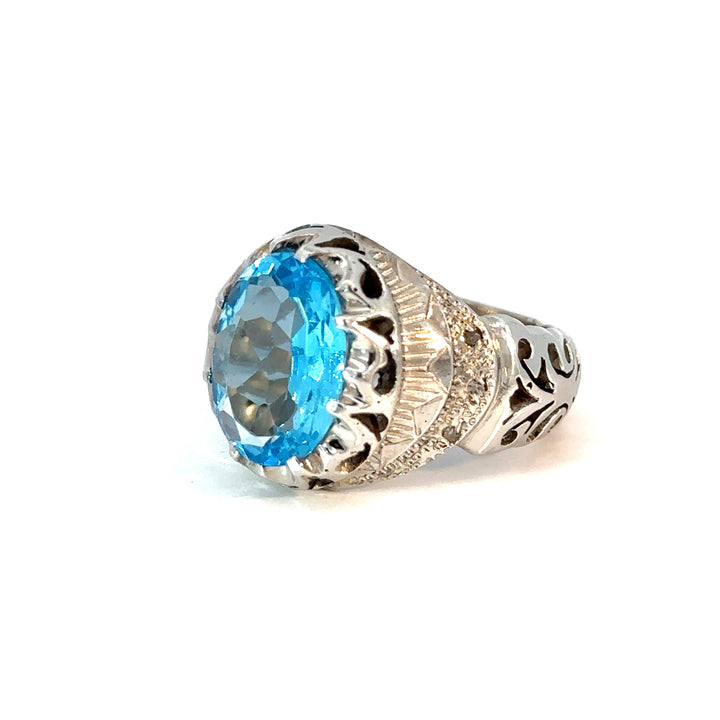 Topaz Twilight Brilliance Sterling Silver Men Ring | US Size 9