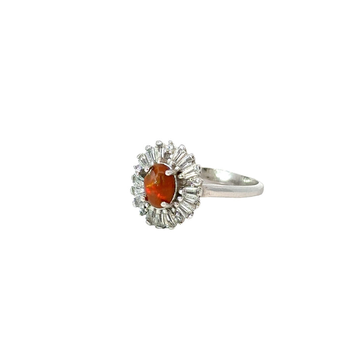 Opal Enchantment Cubic Zirconia Sterling Silver Women Ring | US Size 7.75