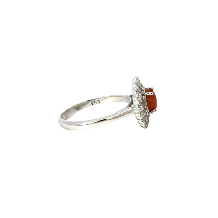 Opal Enchantment Cubic Zirconia Sterling Silver Women Ring | US Size 7.75