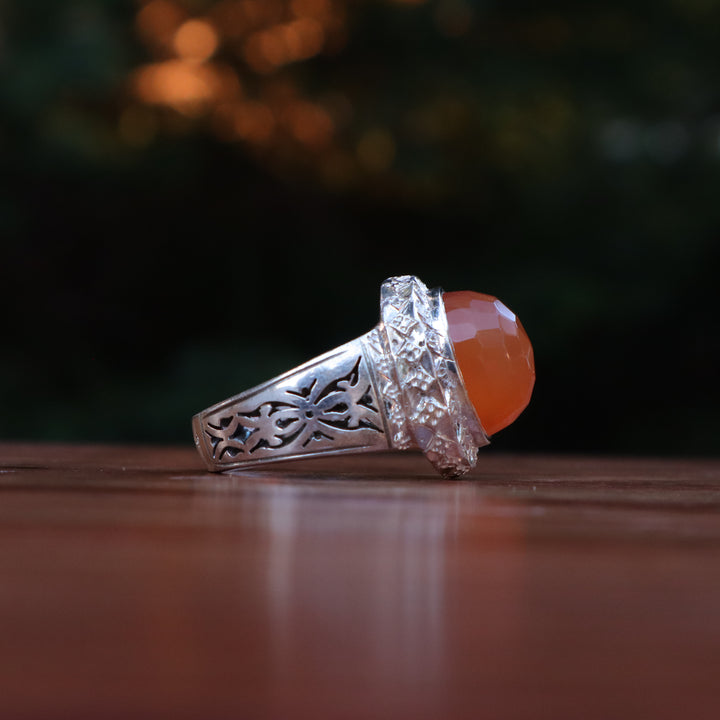 Eshaal Yemeni Aqeeq Sterling Silver Ring
