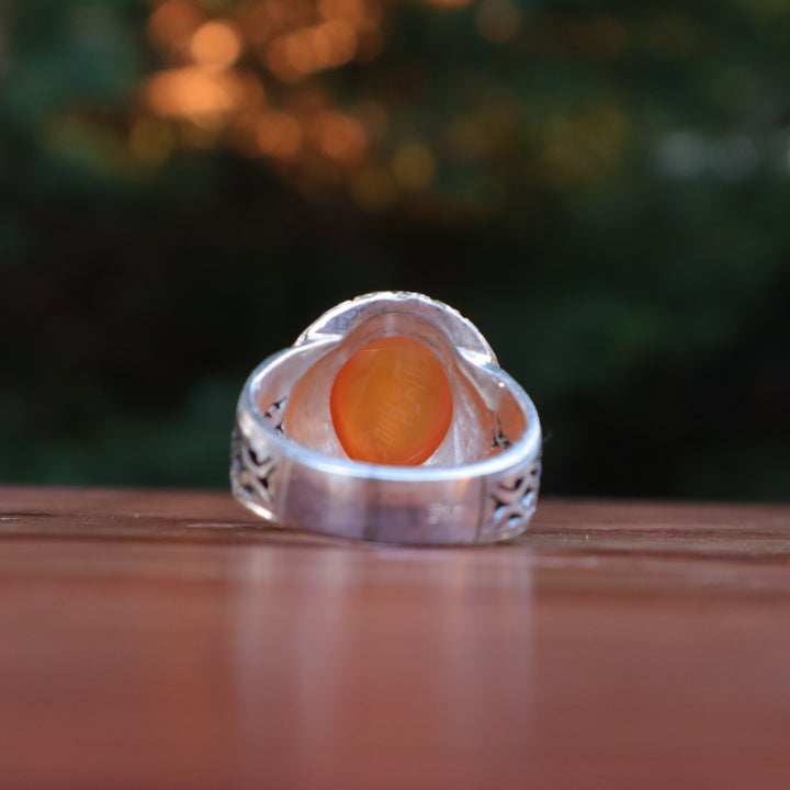 Eshaal Yemeni Aqeeq Sterling Silver Ring