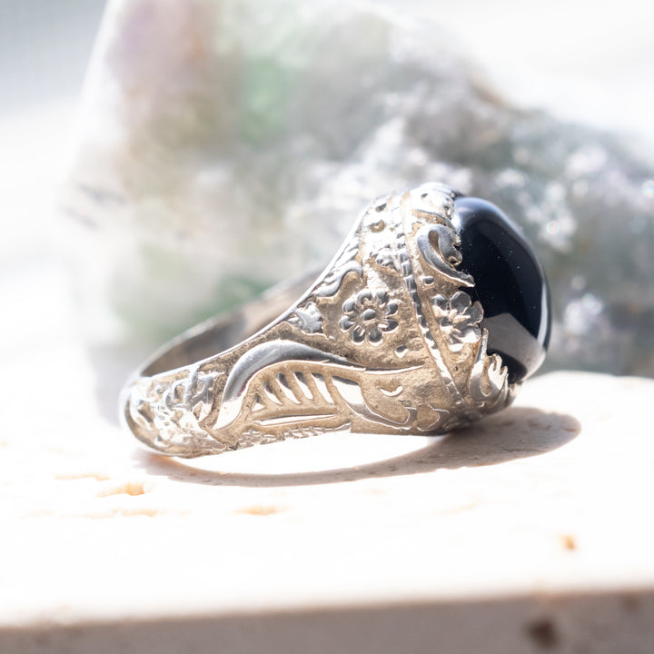 Midnight Majesty Sterling Silver Ring | US Size 9.5