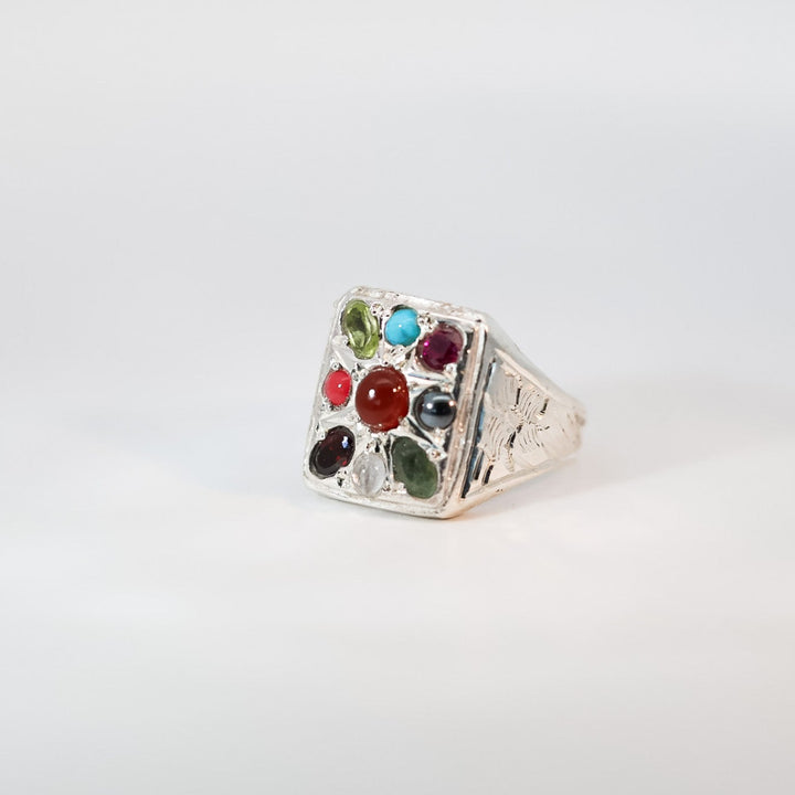 Mizan Multi-Gemstone Sterling Silver Ring
