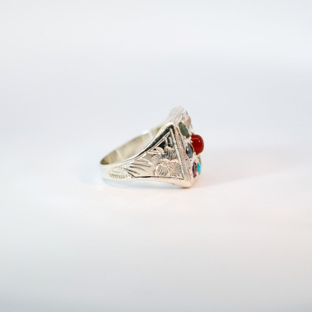 Mizan Multi-Gemstone Sterling Silver Ring