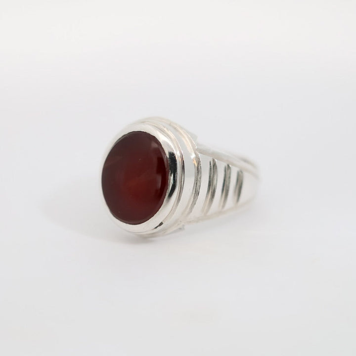 Aswad Al-Yaman Yemeni Aqeeq (Agate) Sterling Silver Ring
