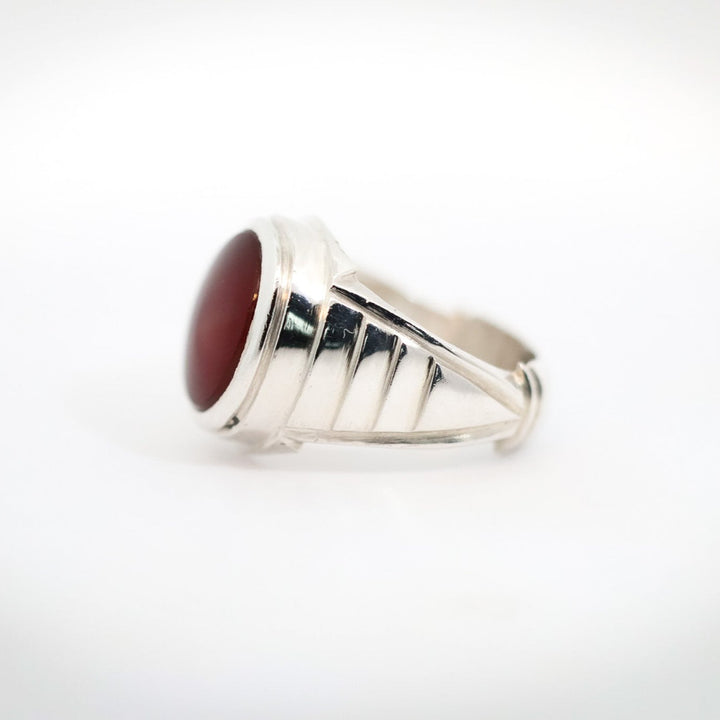 Aswad Al-Yaman Yemeni Aqeeq (Agate) Sterling Silver Ring