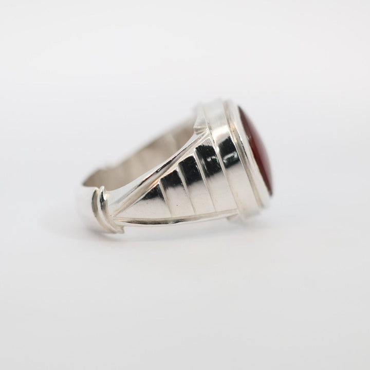 Aswad Al-Yaman Yemeni Aqeeq (Agate) Sterling Silver Ring