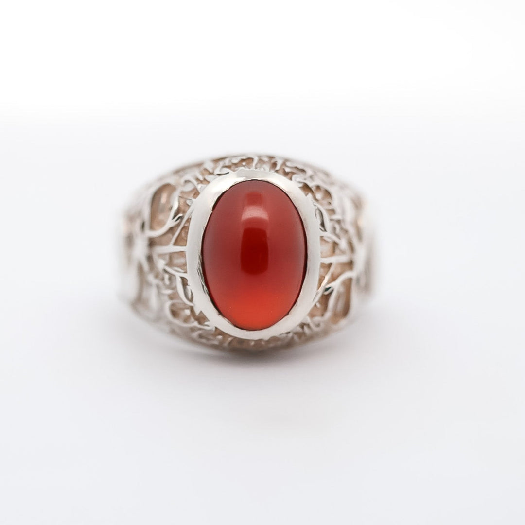 Al-Mi’raj Yemeni Aqeeq (Agate) Sterling Silver Ring
