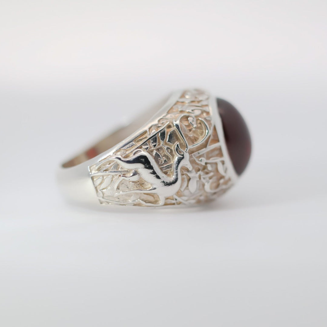 Al-Mi’raj Yemeni Aqeeq (Agate) Sterling Silver Ring