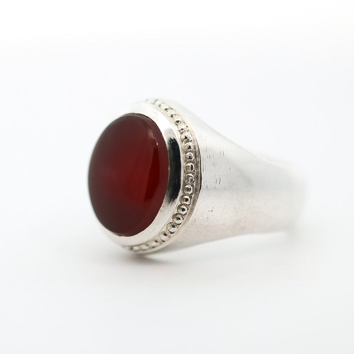 Rawa Aqeeq - Yemeni Aqeeq Sterling Silver Ring