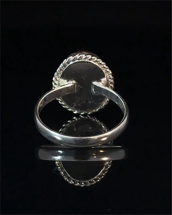 Yemeni Aqeeq Minimalist Style Sterling Silver Ring