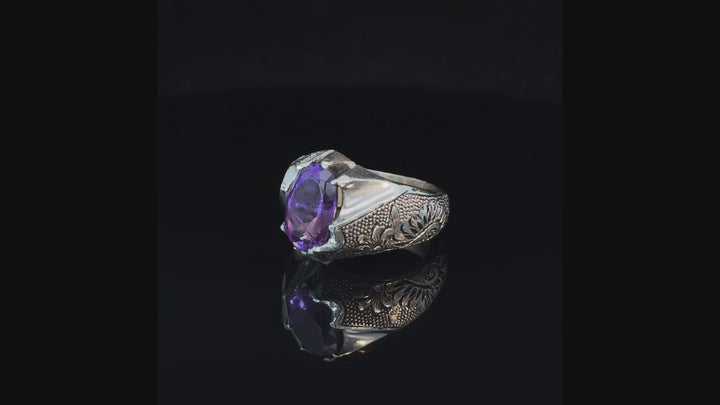 Artisan Symphony Amethyst Sterling Silver Women Ring