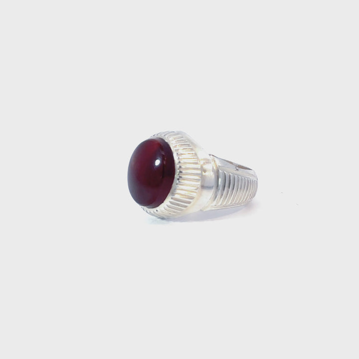 Sayyad Al-Aqeeq – Yemeni Aqeeq Sterling Silver Ring