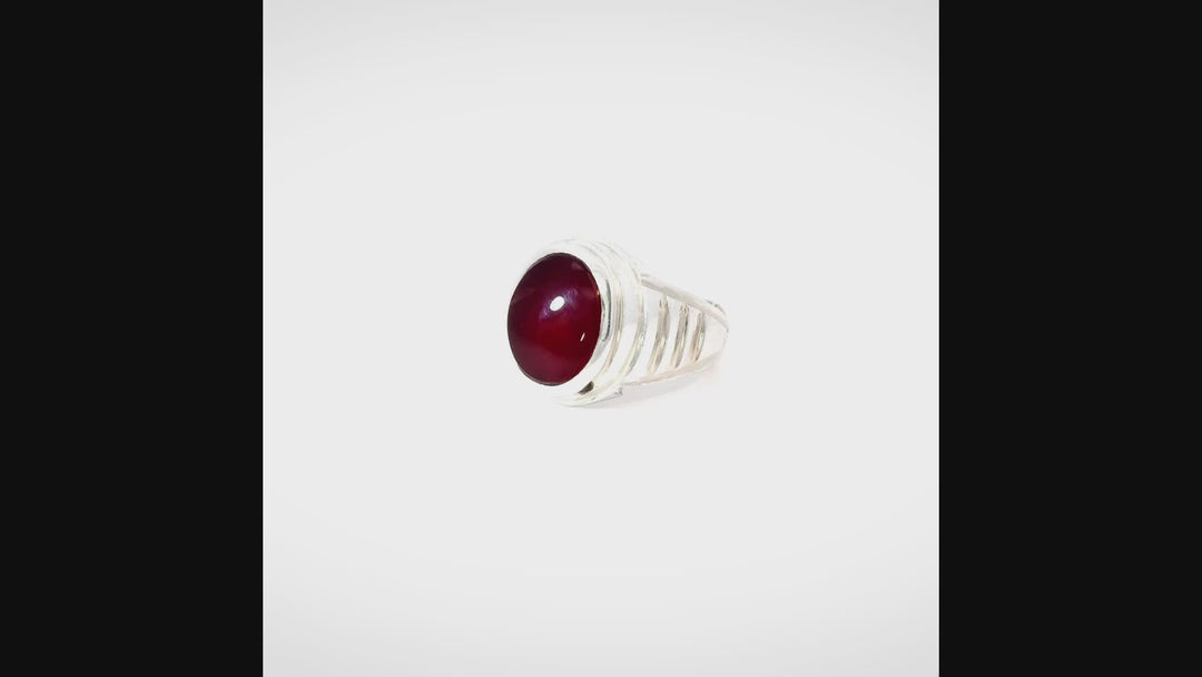 Aswad Al-Yaman Yemeni Aqeeq (Agate) Sterling Silver Ring
