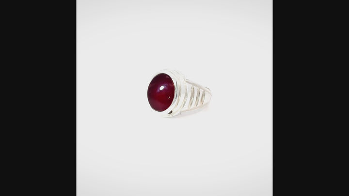 Aswad Al-Yaman Yemeni Aqeeq (Agate) Sterling Silver Ring