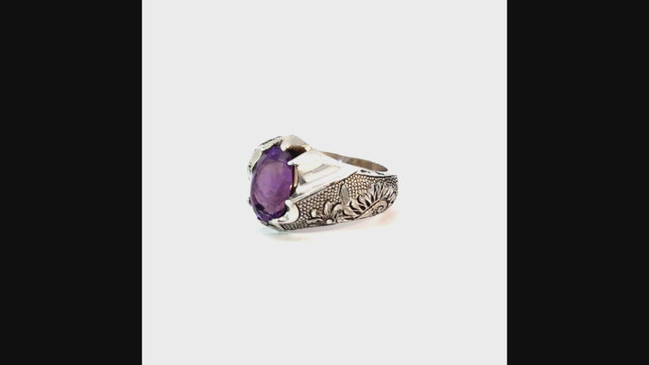 Artisan Symphony Amethyst Sterling Silver Women Ring