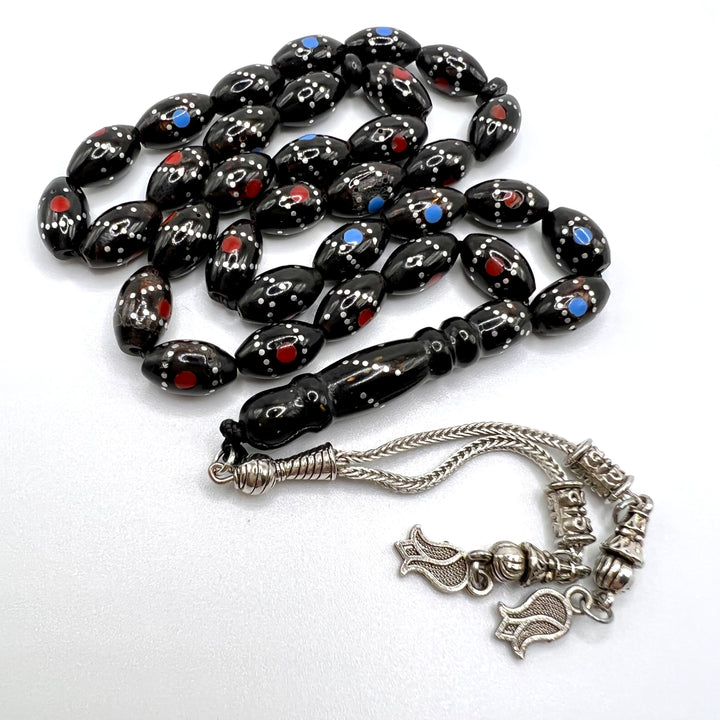 Black Coral 33 Beads | مسبحة يسر Genuine Yusr Tasbih Yusr Beads Yusur Tasbih Yusur Beads - Al Ali Gems