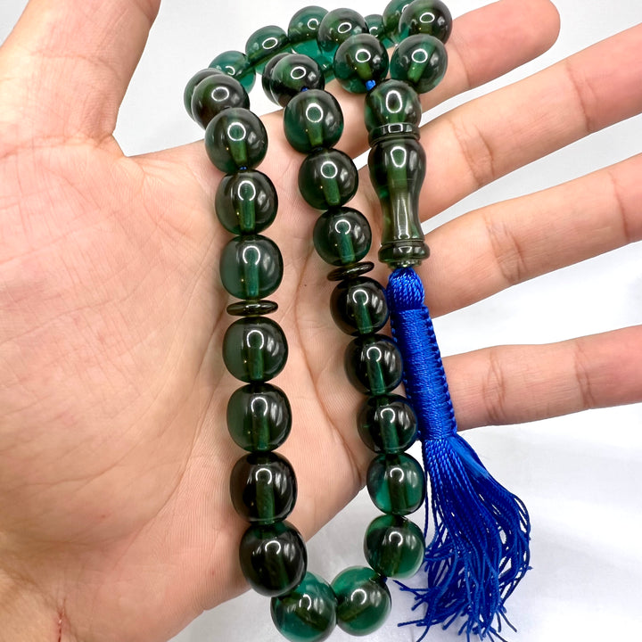 Green Sandalos Bakelite Tasbih سندلس بكلايت اخضر⁩⁩⁩ - AlAliGems