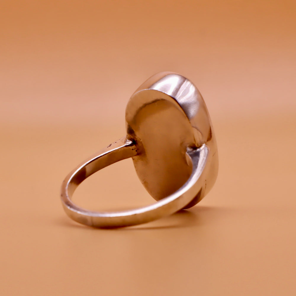 Nishapuri Feroza Ring for Ladies | Genuine Persian Turquoise Sterling Silver Ring with Unisex US Size 7 - AlAliGems