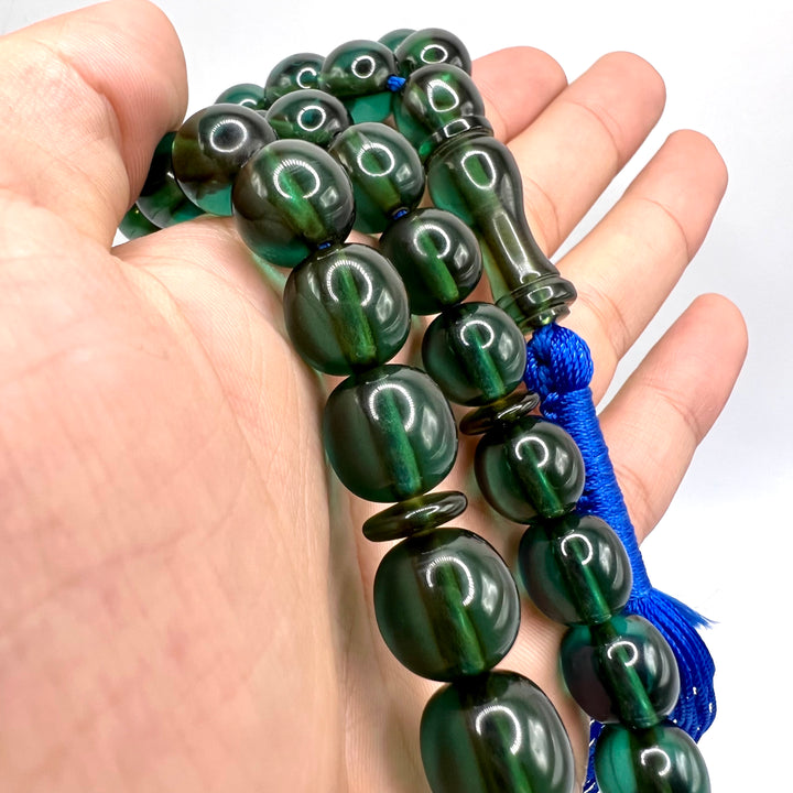 Green Sandalos Bakelite Tasbih سندلس بكلايت اخضر⁩⁩⁩ - AlAliGems