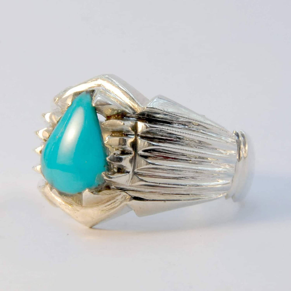 Natural Persian Turquoise Ring | AlAliGems | S925 | Oval Blue Neyshabur Turquoise | US Size 12.75 - Al Ali Gems