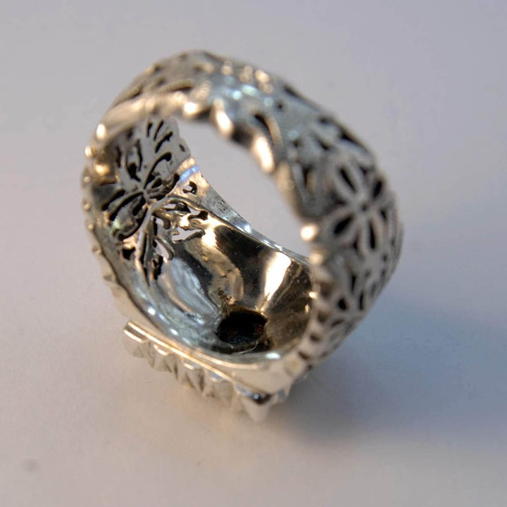 Natural Persian Turquoise Ring Sterling Silver US Size 11.5 - Al Ali Gems