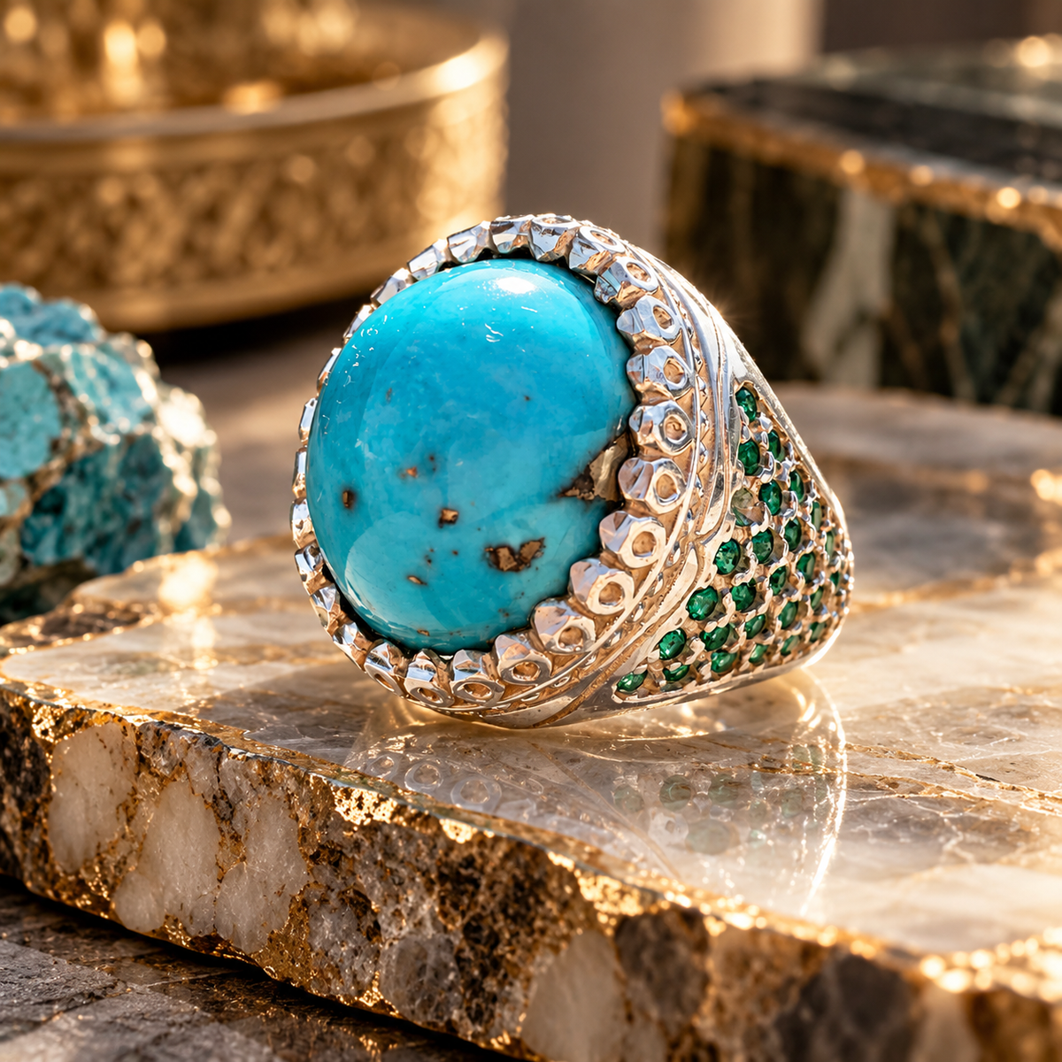 Persian Neyshabur Turquoise (Feroza) Rings