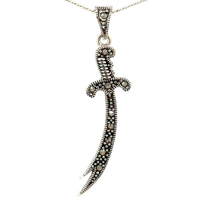 Zulfiqar Sterling Silver Pendant With Rhinestones