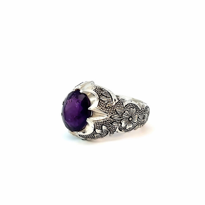 Mystic Oasis Amethyst Sterling Silver Women Ring | US Size 10