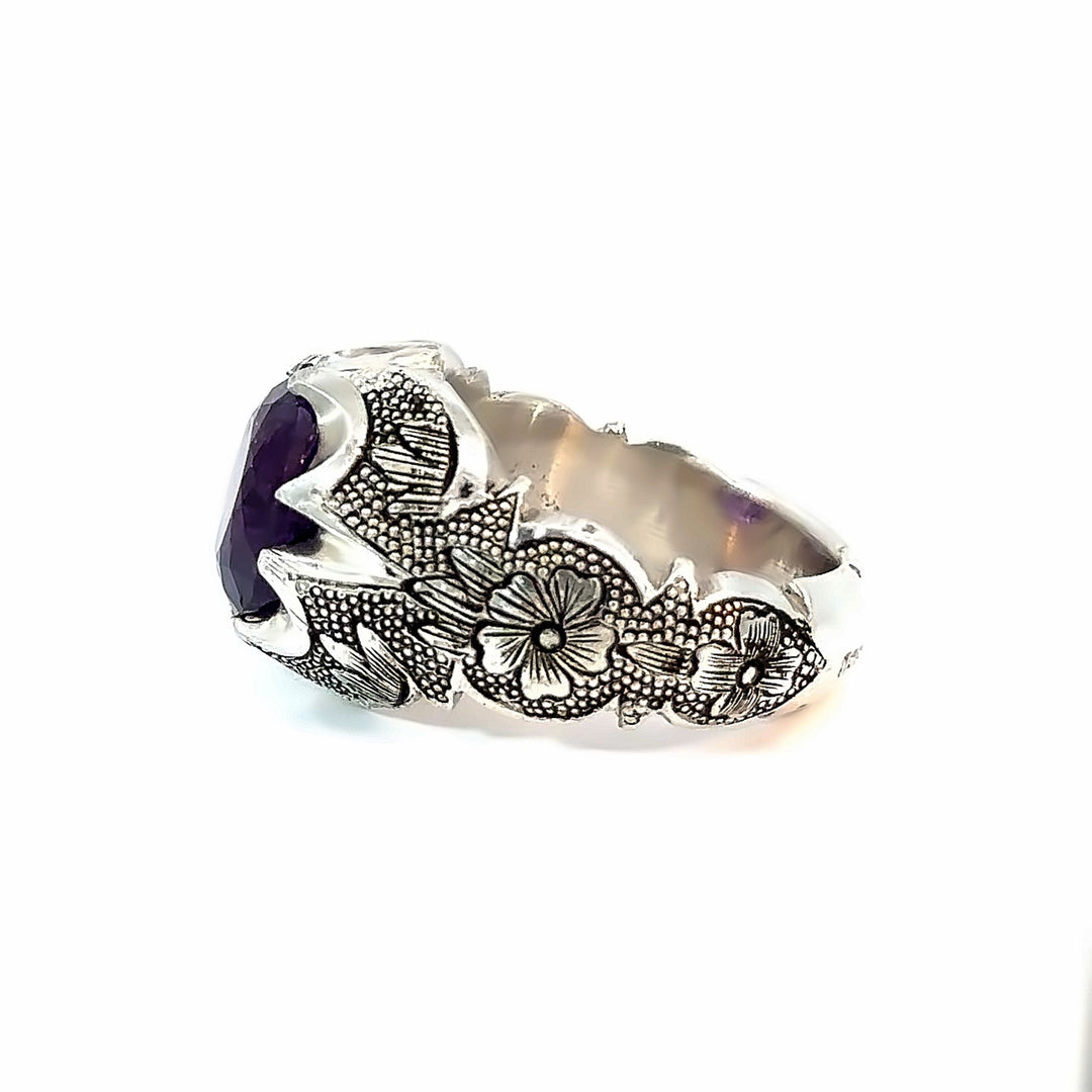 Mystic Oasis Amethyst Sterling Silver Women Ring | US Size 10