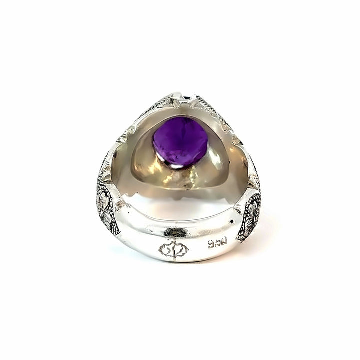 Mystic Oasis Amethyst Sterling Silver Women Ring | US Size 10