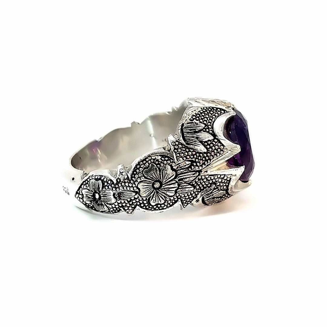 Mystic Oasis Amethyst Sterling Silver Women Ring | US Size 10