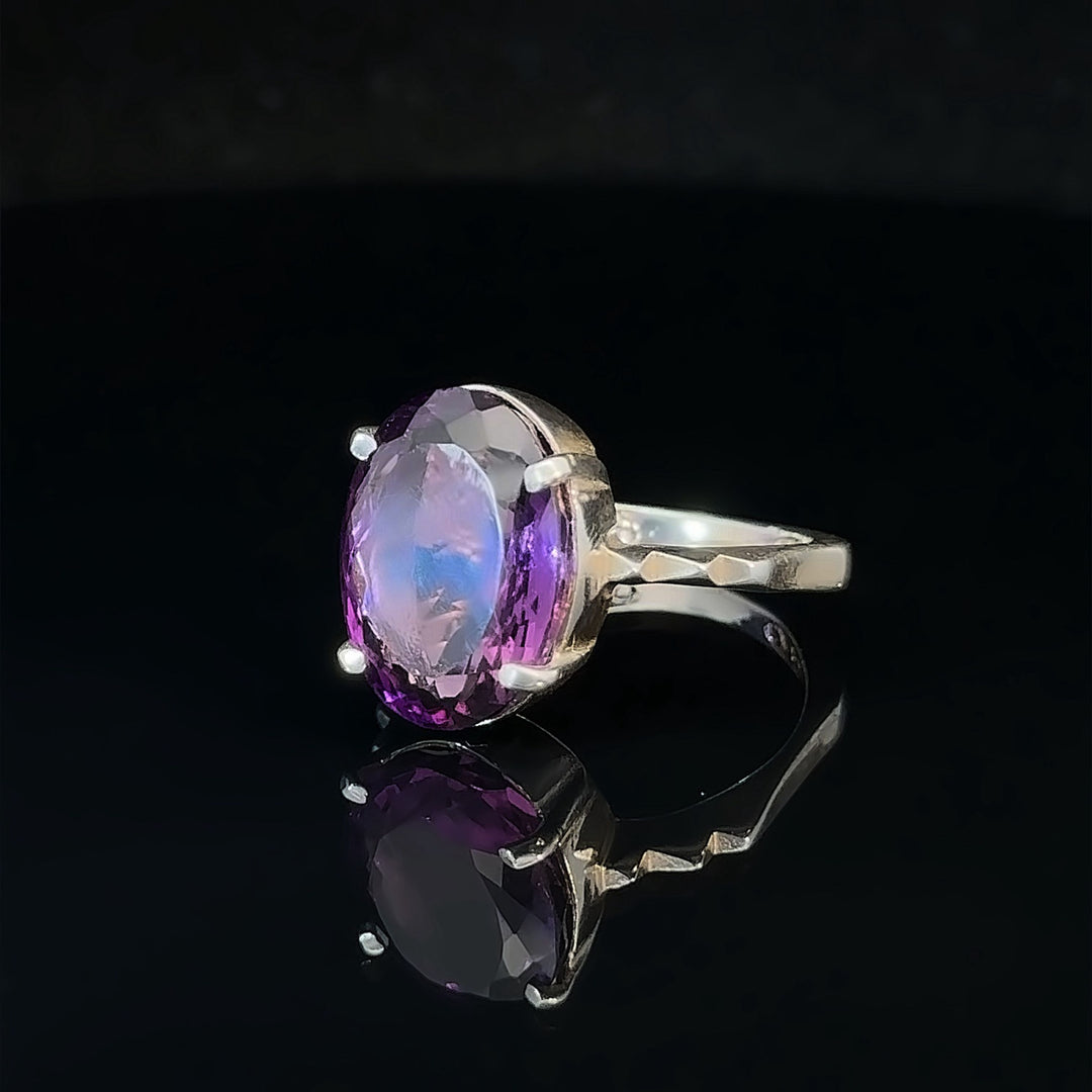 Royal Amethyst Sterling Silver Women Ring | US Size 8