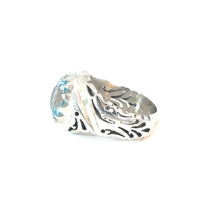 Mythical Waters Aquamarine Men’s Sterling Silver Ring | US Size 10.5