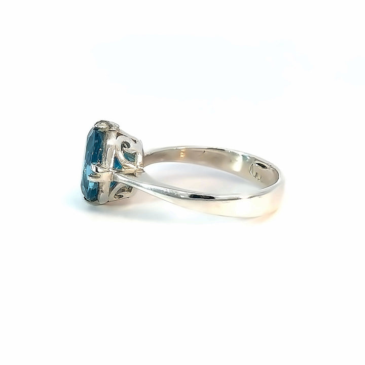 Midnight Topaz Elegant Sterling Silver Women Ring | US Size 8.5