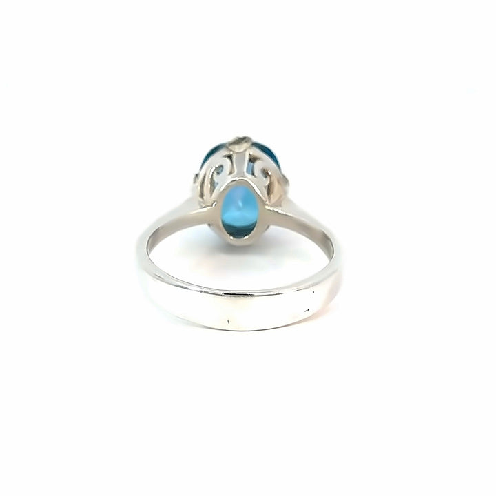 Midnight Topaz Elegant Sterling Silver Ring