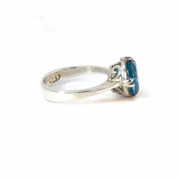 Midnight Topaz Elegant Sterling Silver Women Ring | US Size 8.5